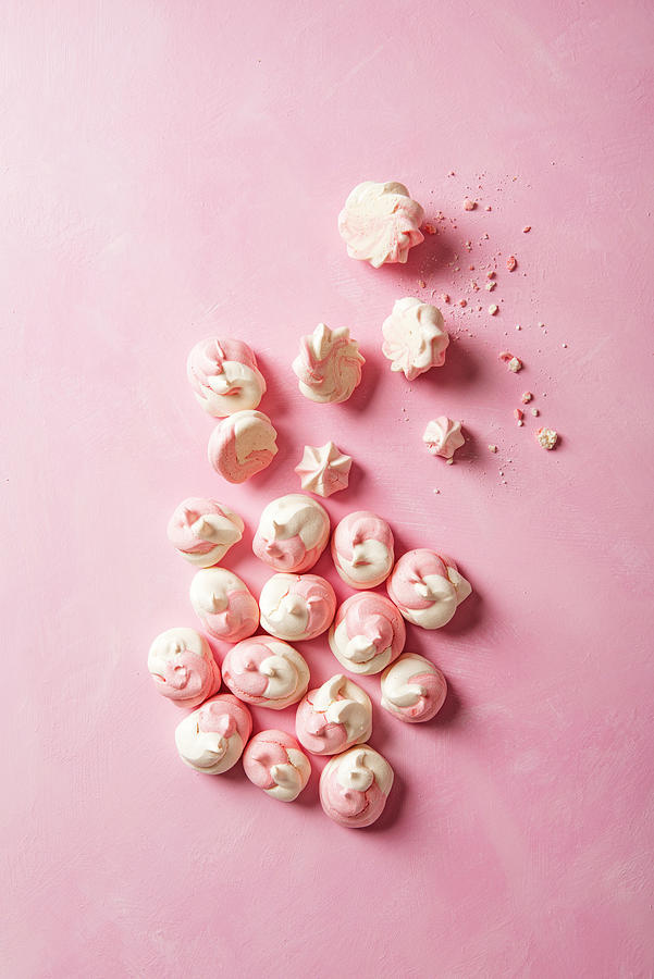 Pink And White Meringue Drops Photograph by Magdalena Hendey