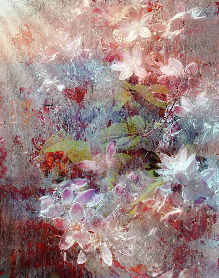 Pink Azaleas Abstract Digital Art by Sherrie Triest