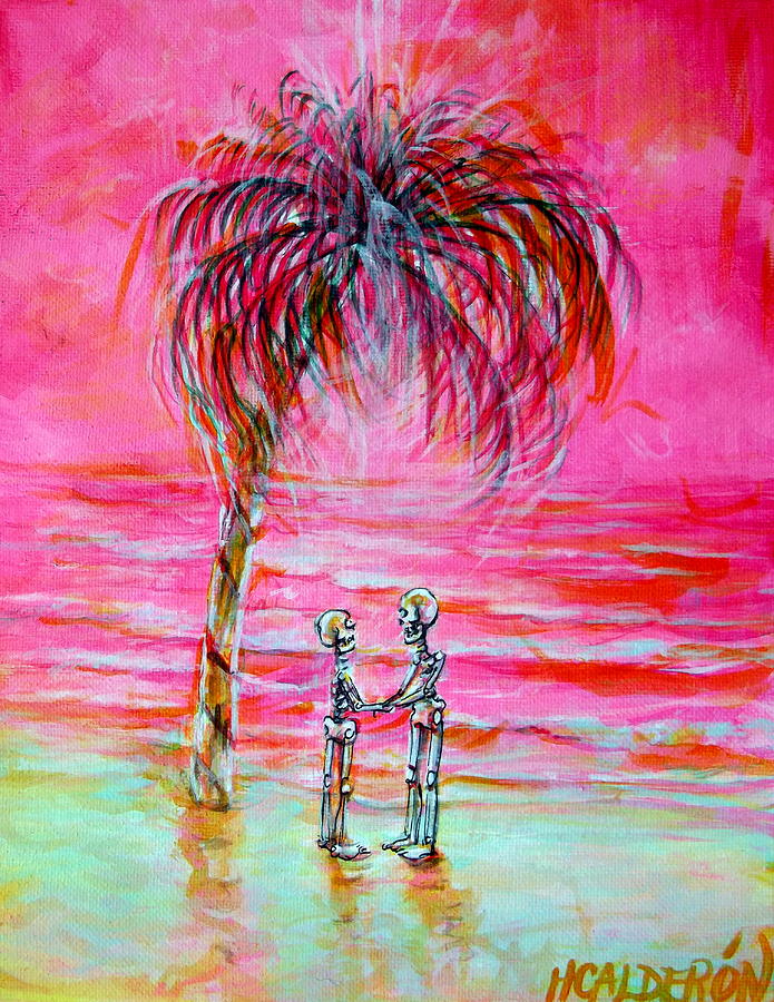 Pink Beach Dream Painting by Heather Calderon