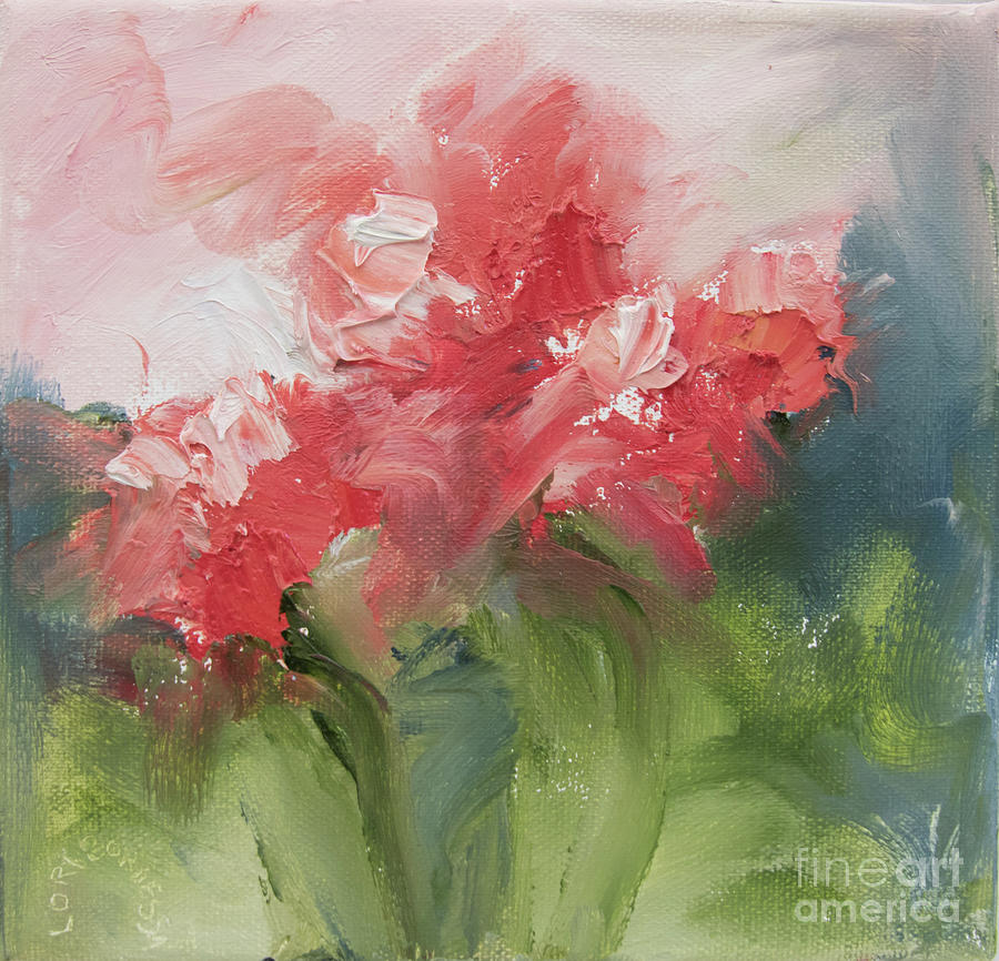 Iris Painting - Pink Bearded Iris by Lori Bordessa Iris Painting - Pink Bearded Iris by Lori Bordessa