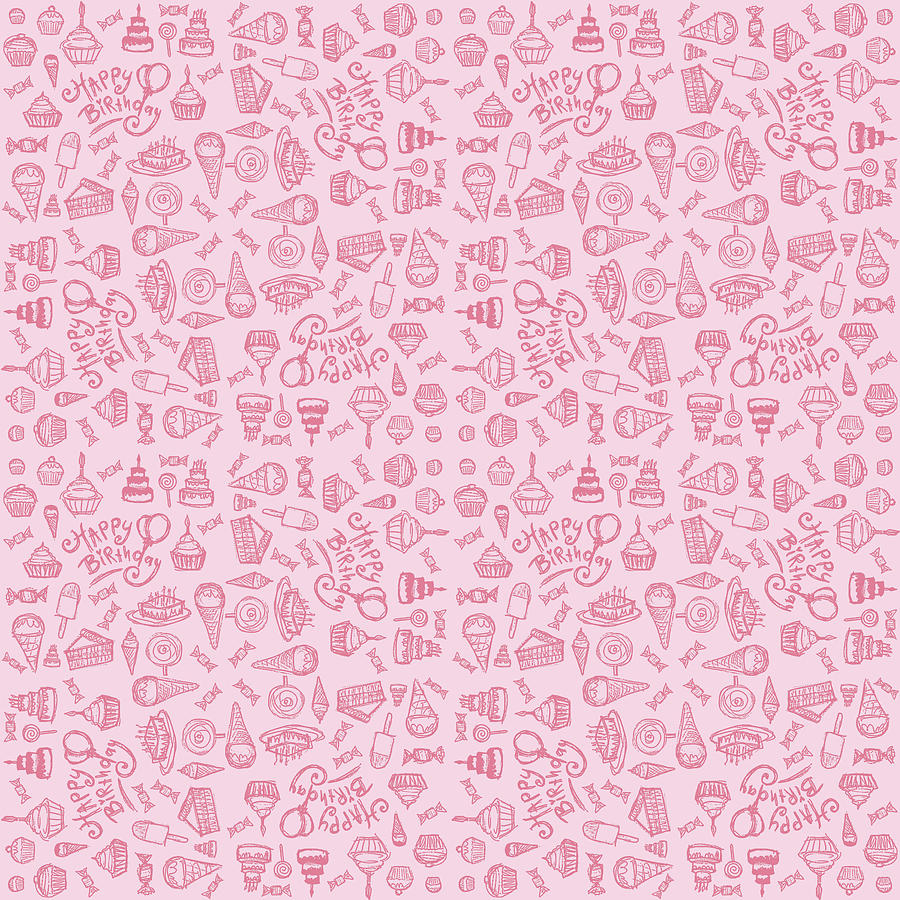 Pink Birthday Party_repeat Pattern Mixed Media by Roseanne Jones - Fine ...