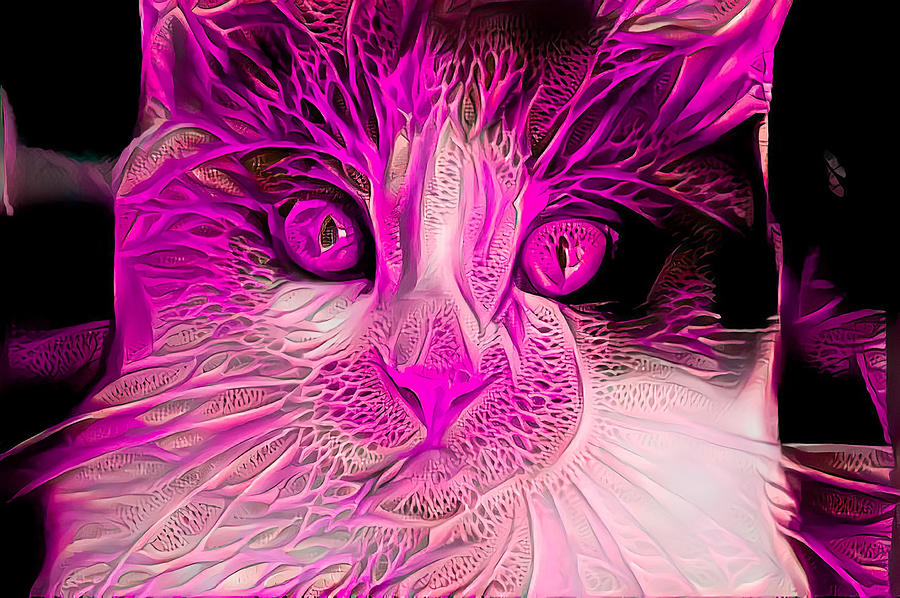 Pink Calico Cat Digital Art by Don Northup