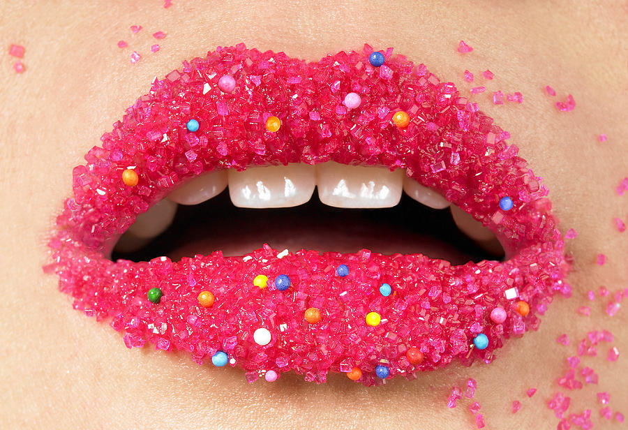 Pink Candy Lips With Little Candy Balls by Tamara Staples