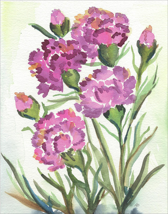 Pink Carnations 1 Painting by Beth Bartz - Fine Art America