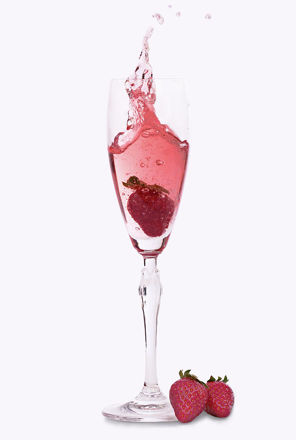Pink Champaigne And Strawberries Photograph by Johndmartin