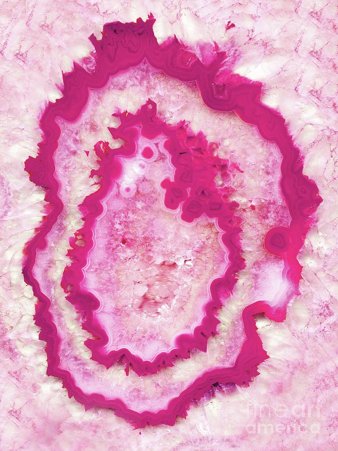 Architecture Mixed Media - Pink Cherry Agate #1 #gem #decor #art by Anitas and Bellas Art