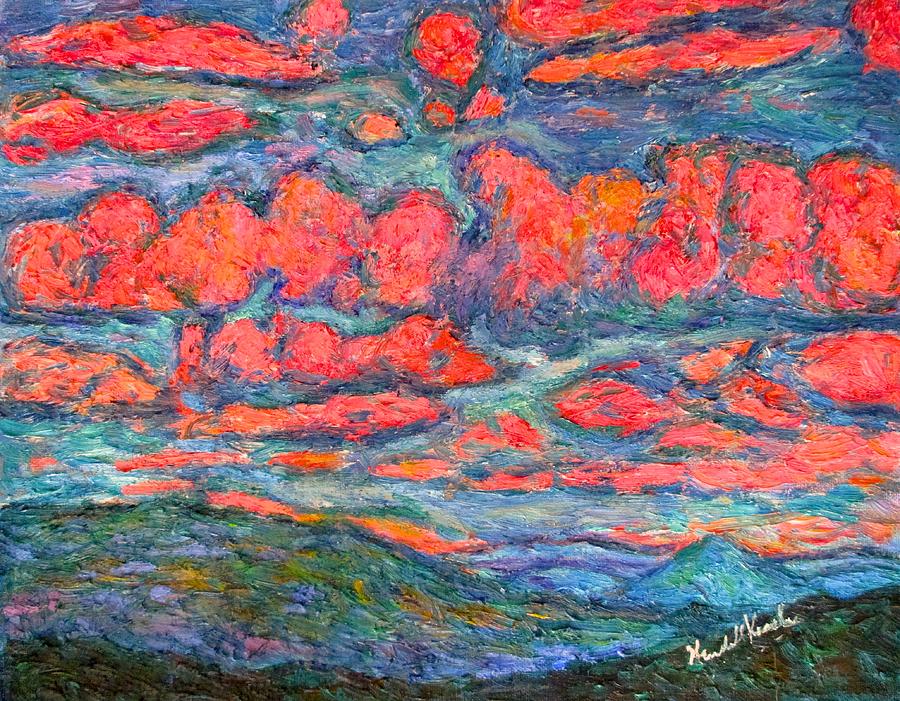 Pink Clouds on The Blue Ridge Painting by Kendall Kessler