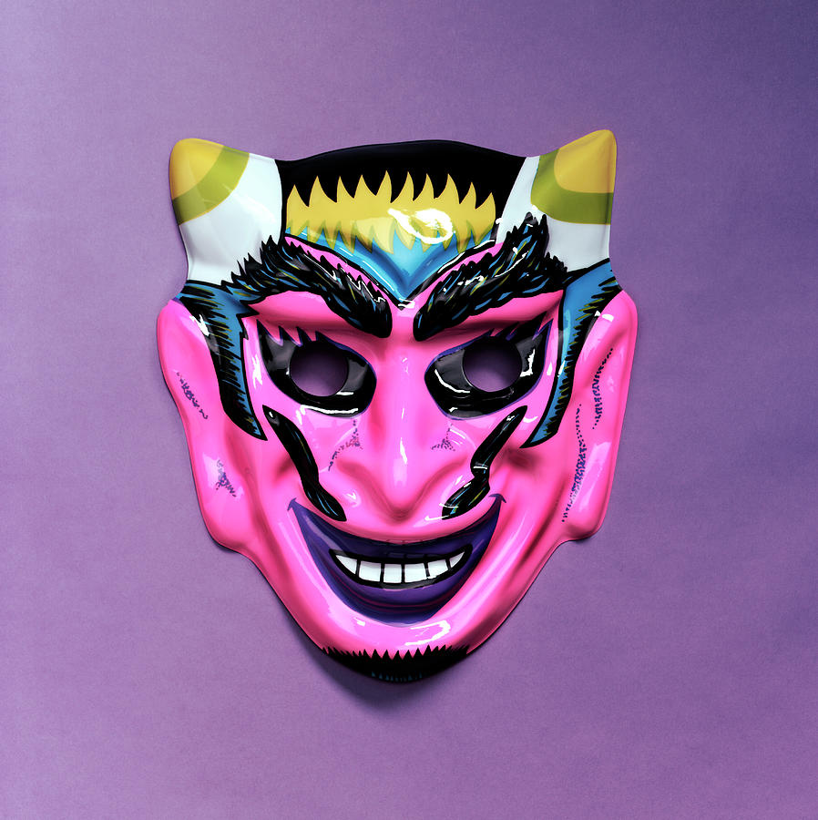 Halloween Drawing - Pink Devil Mask by CSA Images