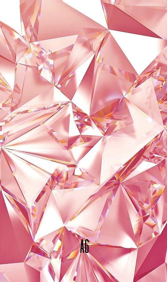 Pink Diamond Cut Digital Art by AG Accessories - Pixels