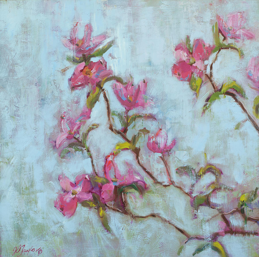 Spring Painting - Pink Dogwood by Jennifer Stottle Taylor