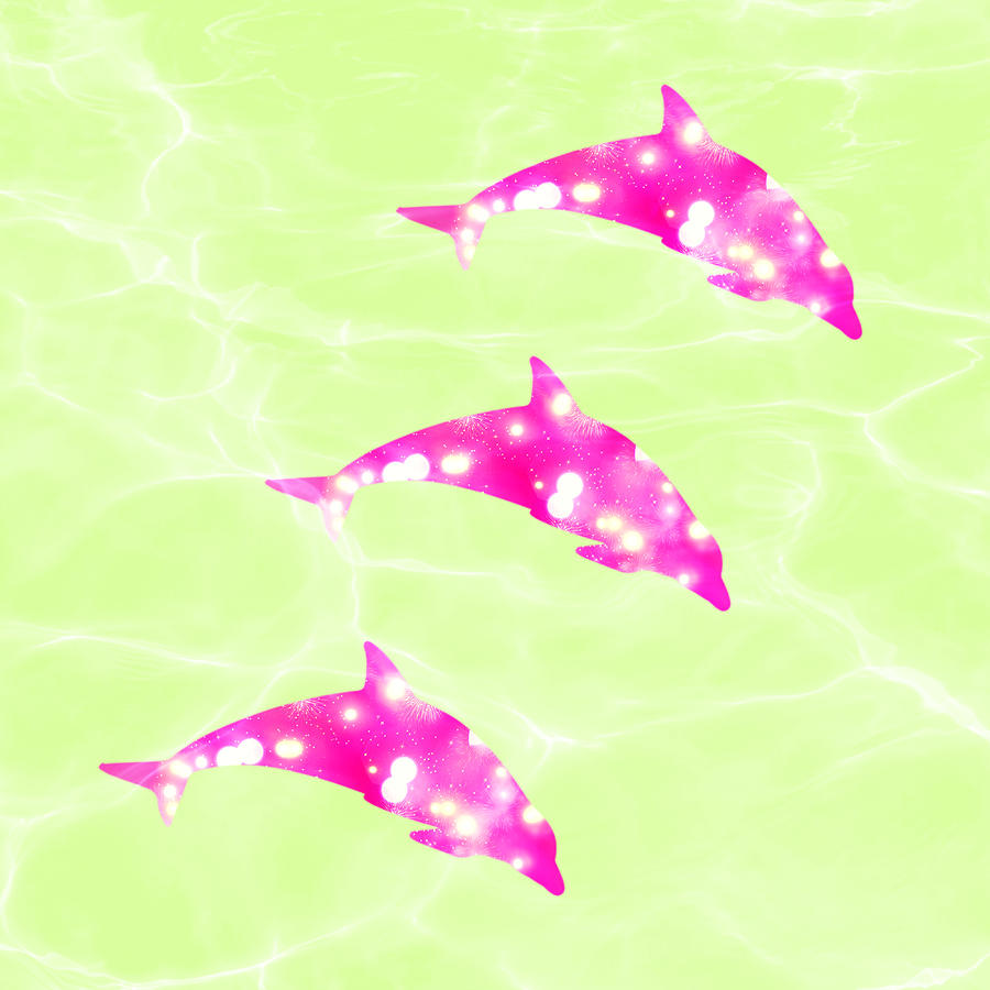 Pink Dolphin Fantasy Digital Art by Rachel Hannah