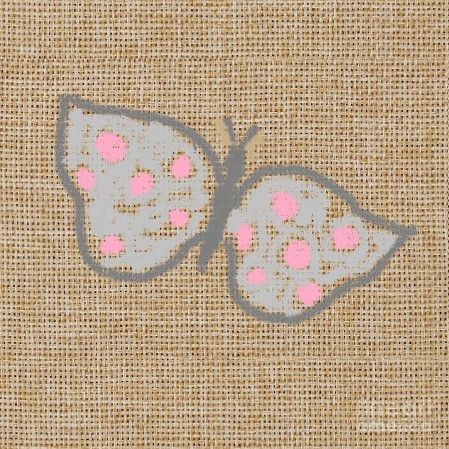 Pink Dotted Butterfly Painting by Vesna Antic
