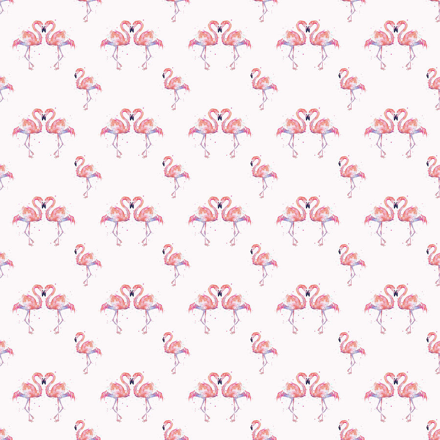 Flamingo Painting - Pink Flamingo Pattern by Olga Shvartsur