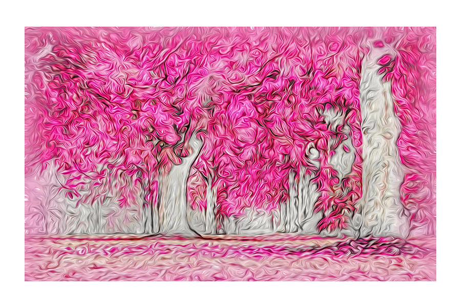 Pink Forest Swirls Digital Art by Doreen Erhardt