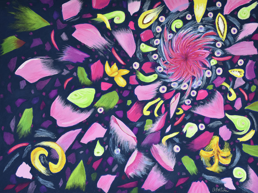 Pink Galaxy Painting by Beatriz Portela