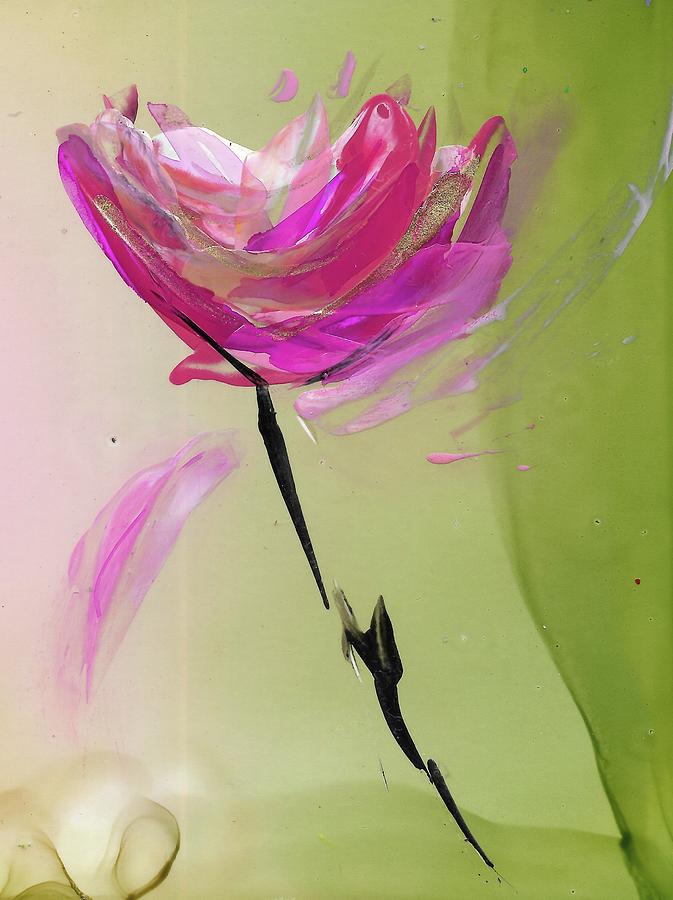 Pink Girl Flower Painting by Bonny Butler