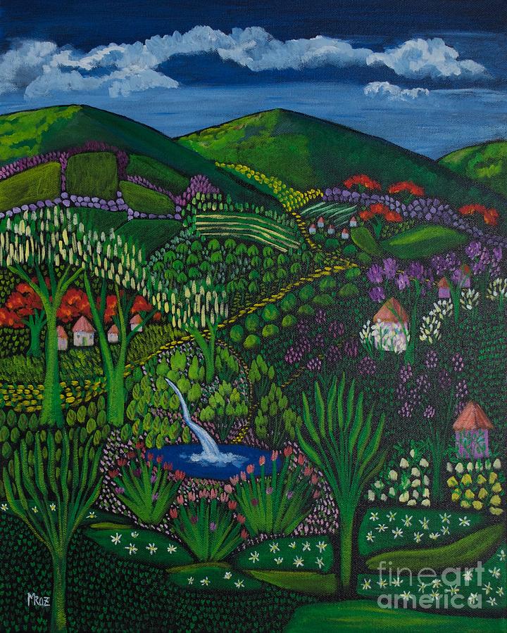 Houses Painting - Pink Grotto by Sharon Mroz Hopek Houses Painting - Pink Grotto by Sharon Mroz Hopek