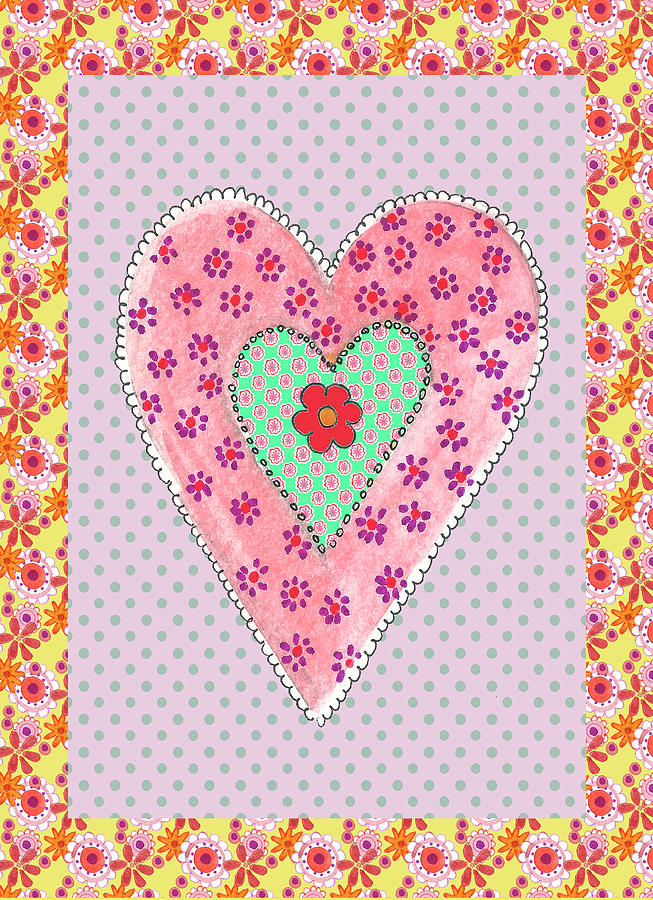 Flower Mixed Media - Pink Heart by Effie Zafiropoulou