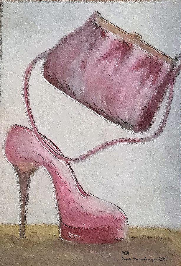 Pink Heels and Clutch Digital Art by Pamela Strauss-Arriaza