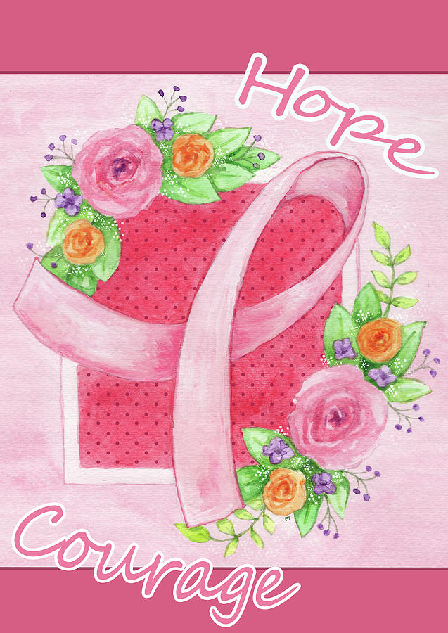 Breast Cancer Painting - Pink Hope Flower by Melinda Hipsher