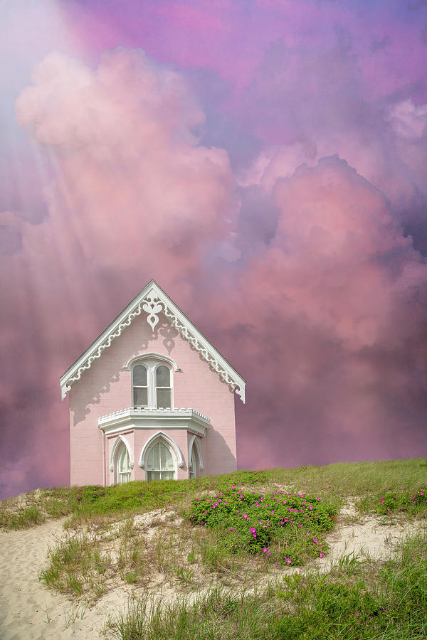 Pink House in Sand Dunes Photograph by Brooke T Ryan