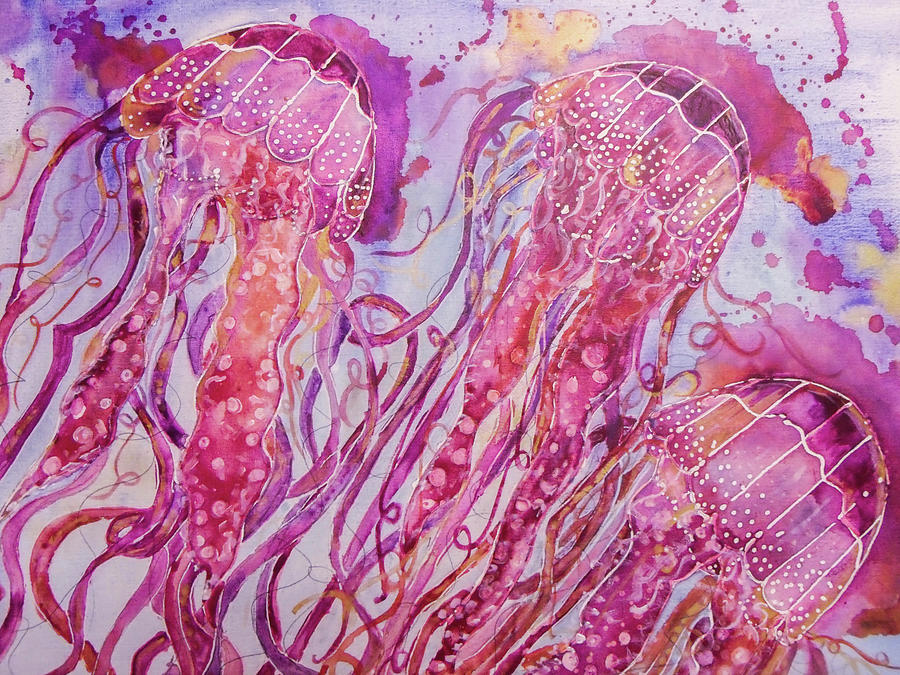 Animal Painting - Pink Jellyfish by Lauren Moss