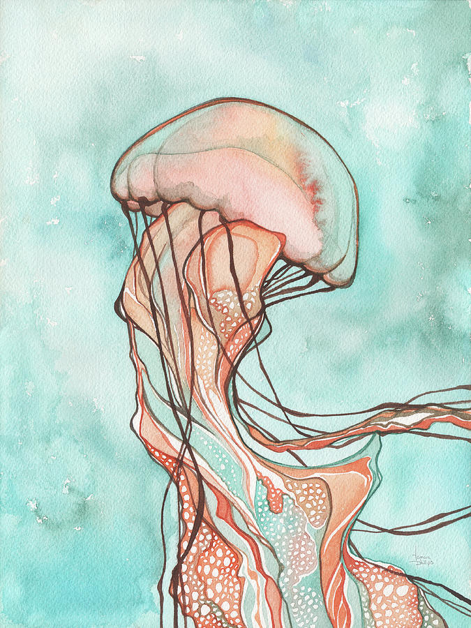 Pink Jellyfish Painting by Tamara Phillips