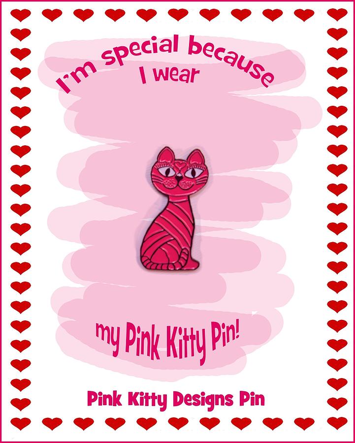 Pink Kitty Pin Digital Art by Laura Smith