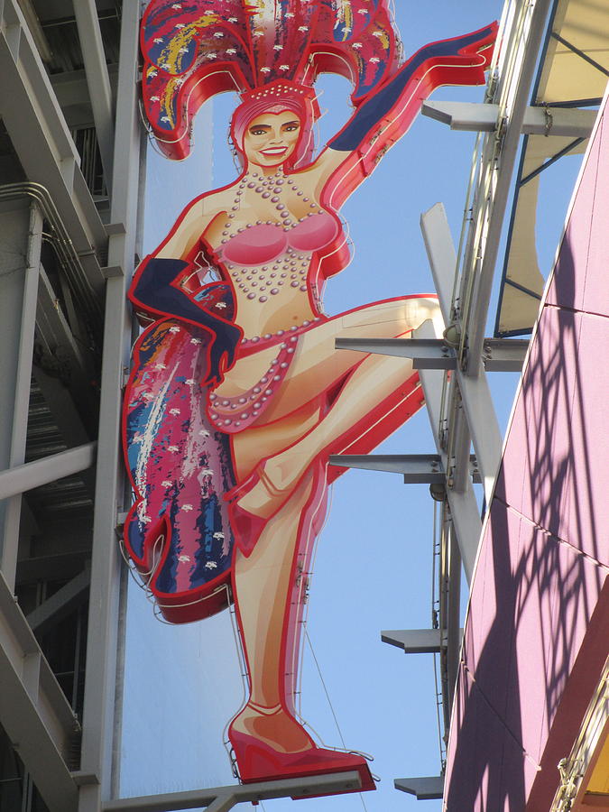 Pink Las Vegas Show Girl Sign Photograph by Kay Novy
