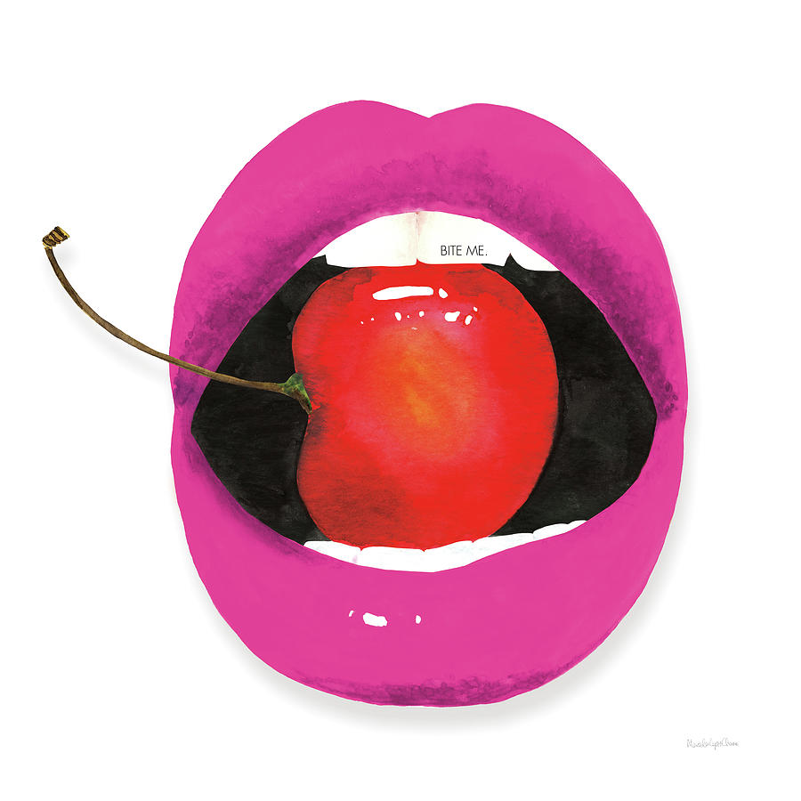 Beauty Mixed Media - Pink Lips by Mercedes Lopez Charro