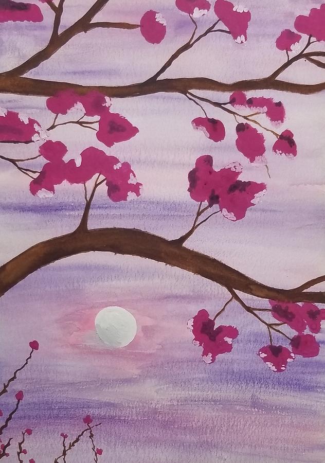 Pink Moon Painting by Kristin Mcdonnel - Fine Art America