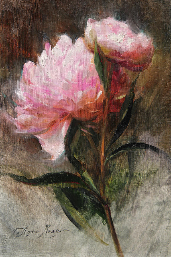 Pink Peonies Painting by Anna Rose Bain