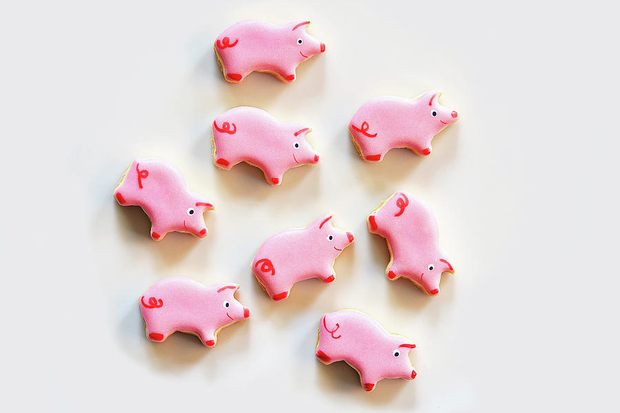 Pink Piggy Cookies Photograph by Mariola Streim