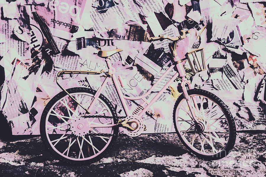 Pink posterized pushbike Photograph by Jorgo Photography