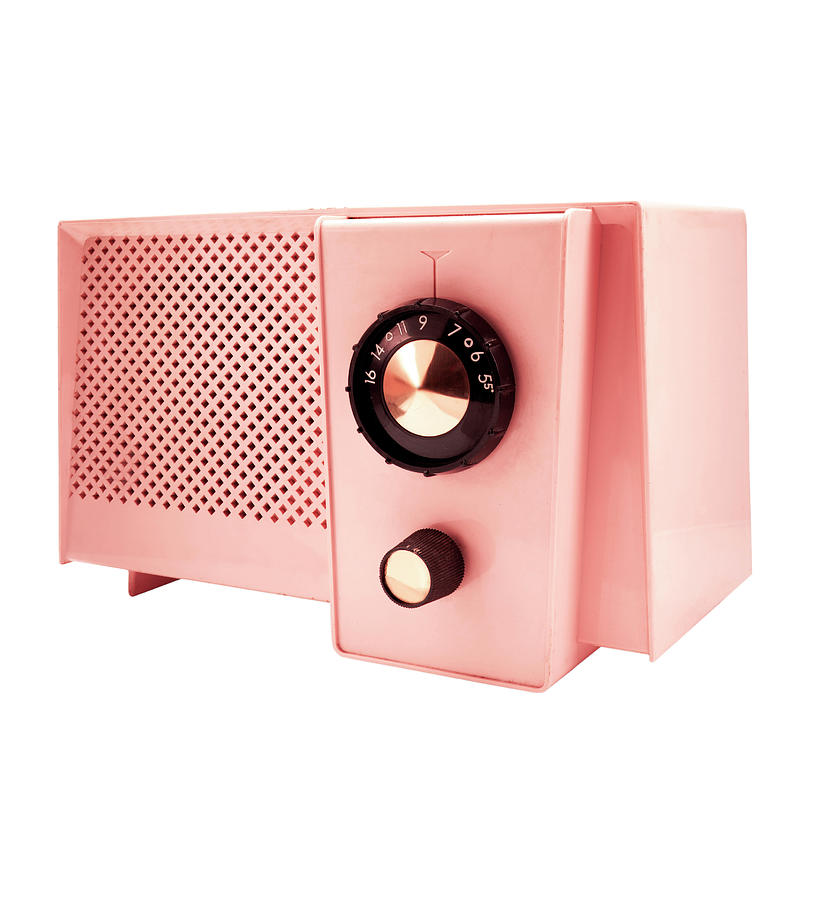 Vintage Drawing - Pink Radio by CSA Images