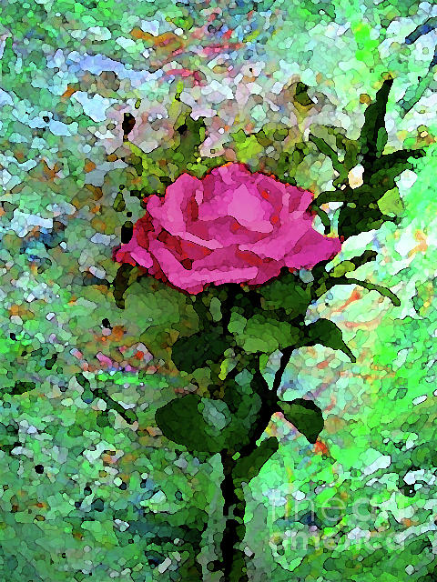 Pink Rose 1020 Mixed Media by Corinne Carroll