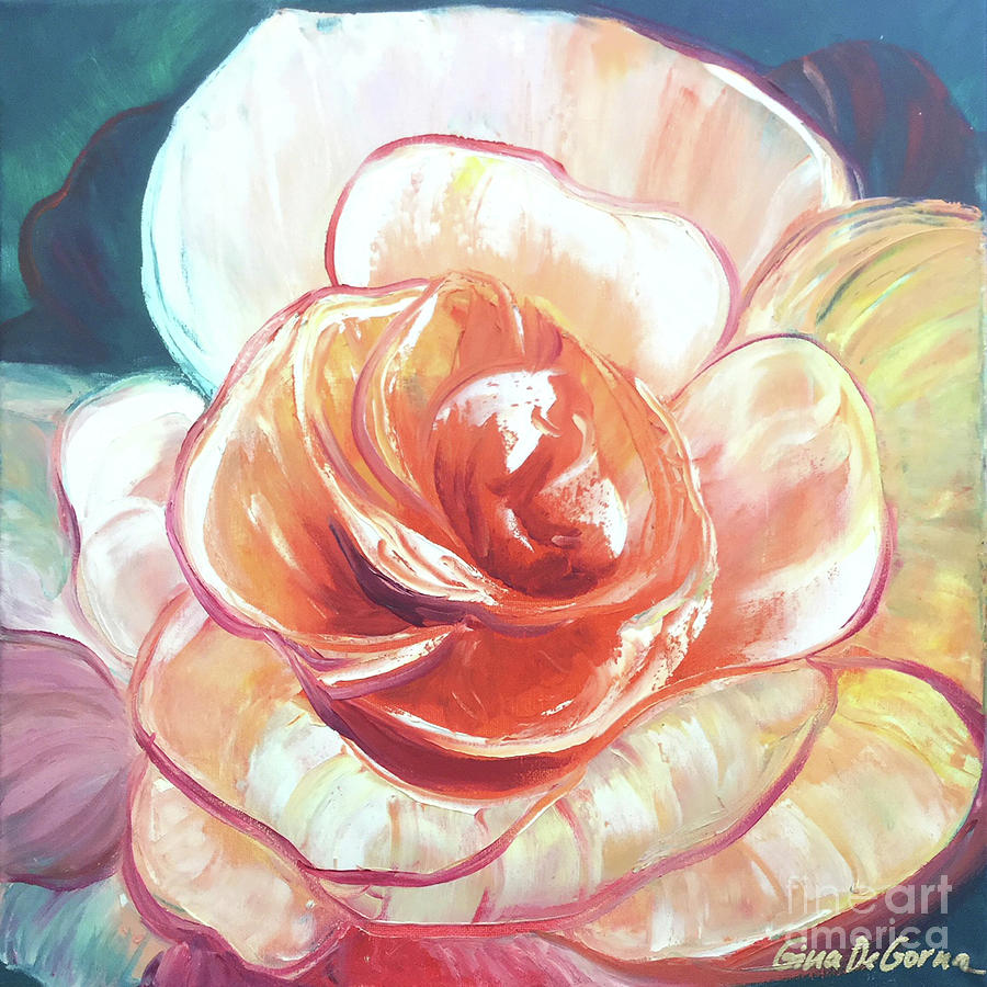 Pink Rose Painting by Gina De Gorna