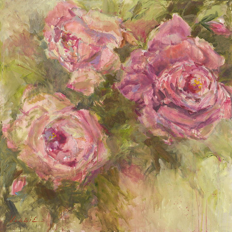 Flower Painting - Pink Roses by Mary Miller Veazie