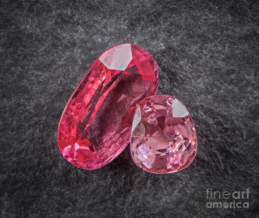 Pink Ruby Gemstones Photograph by Natural History Museum, London/science Photo Library