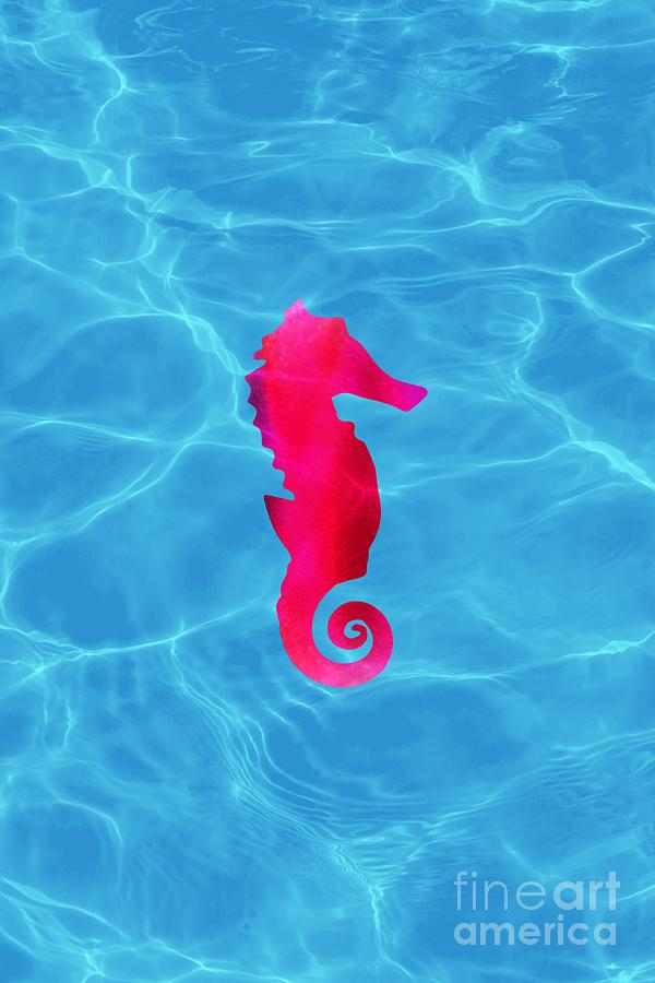 Pink Seahorse Fantasy  Digital Art by Rachel Hannah
