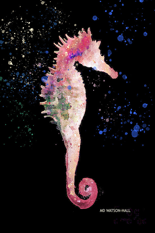 Pink Seahorse Digital Art by Marlene Watson