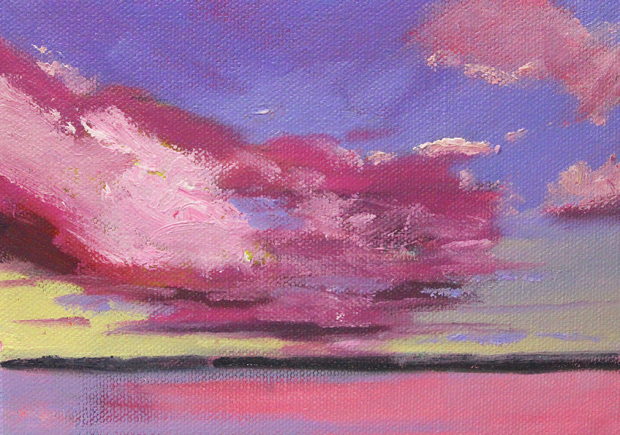 Pink Sky Painting by Nancy Merkle