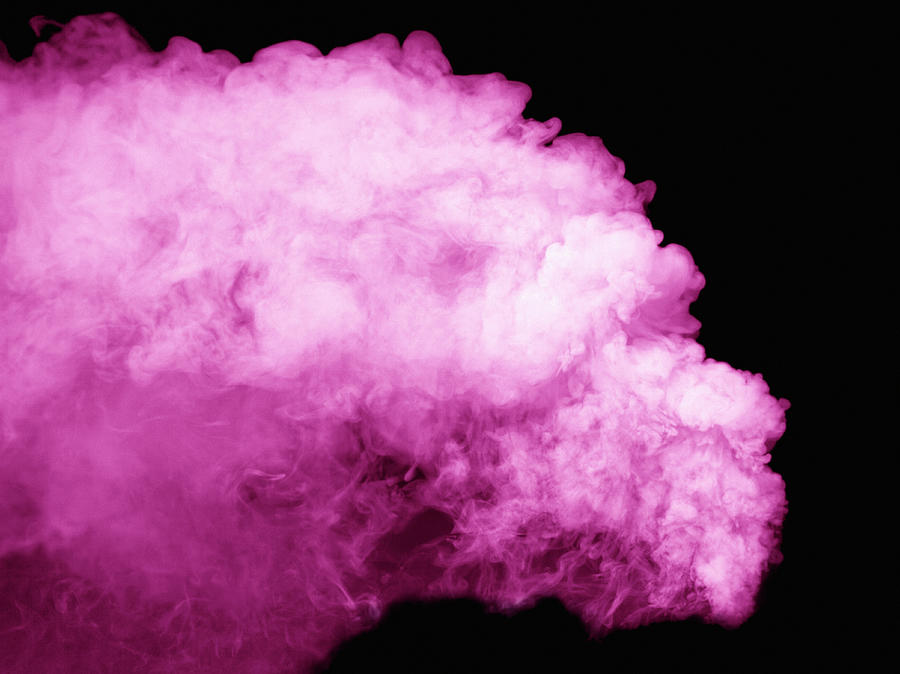 Pink Smoke Against Black Background by Steven Puetzer