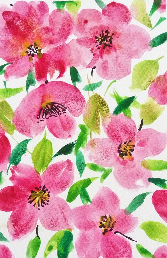 Flower Painting - Pink Spring by Shweta Saxena