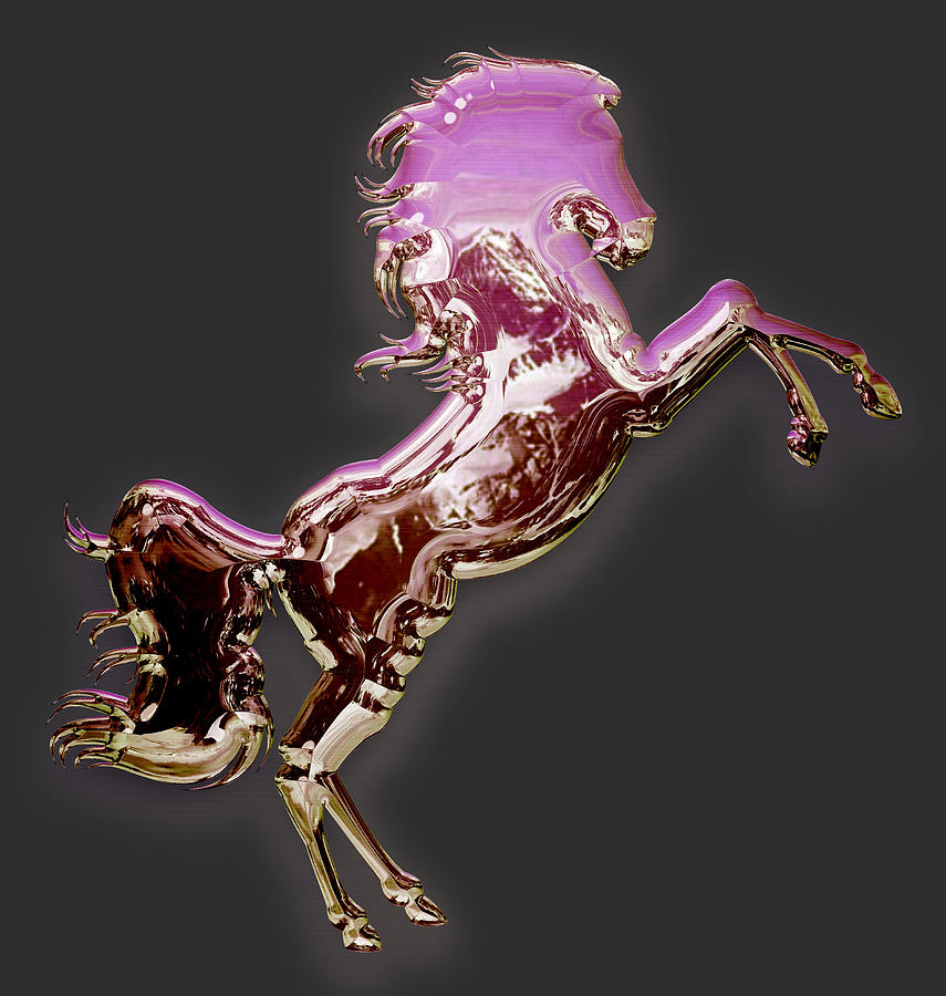 Pink Stallion Mixed Media by Marvin Blaine