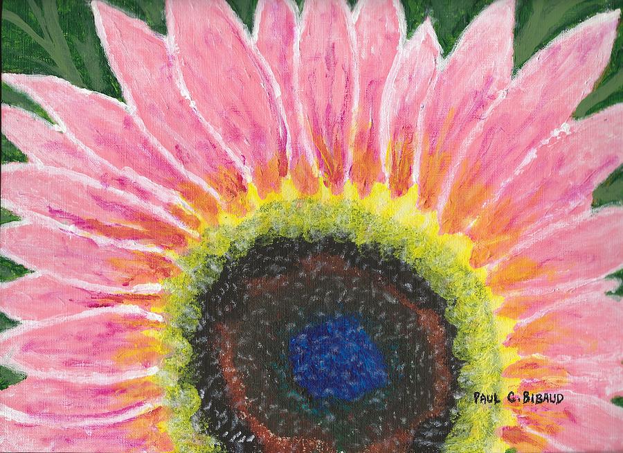 pink sunflower painting