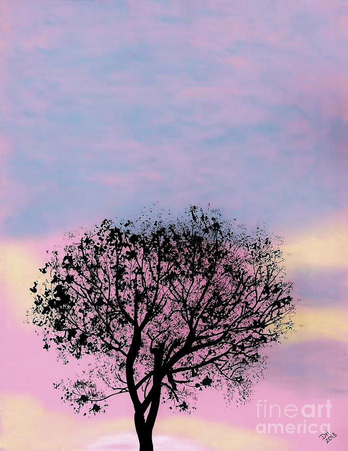 Pink Sunset Drawing by D Hackett
