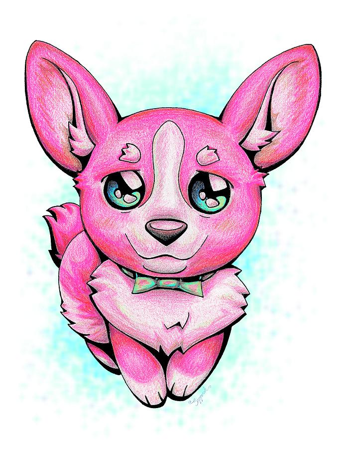 Pinkie Corgi Drawing by Sipporah Art and Illustration