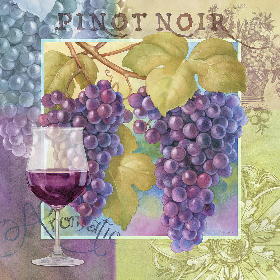Grape Painting - Pinot Noir by Beth Grove