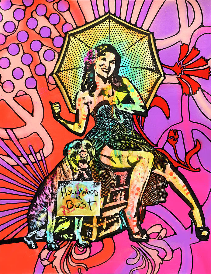 Umbrella Mixed Media - Pinup For Pitbulls by Dean Russo- Exclusive